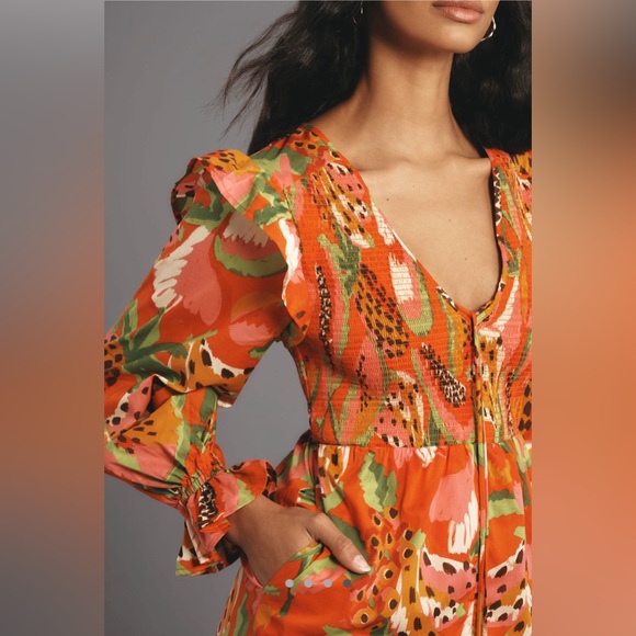 FARM Rio NWT | Tropical Ruffle Sleeve Romper | XS - Picture 3 of 4